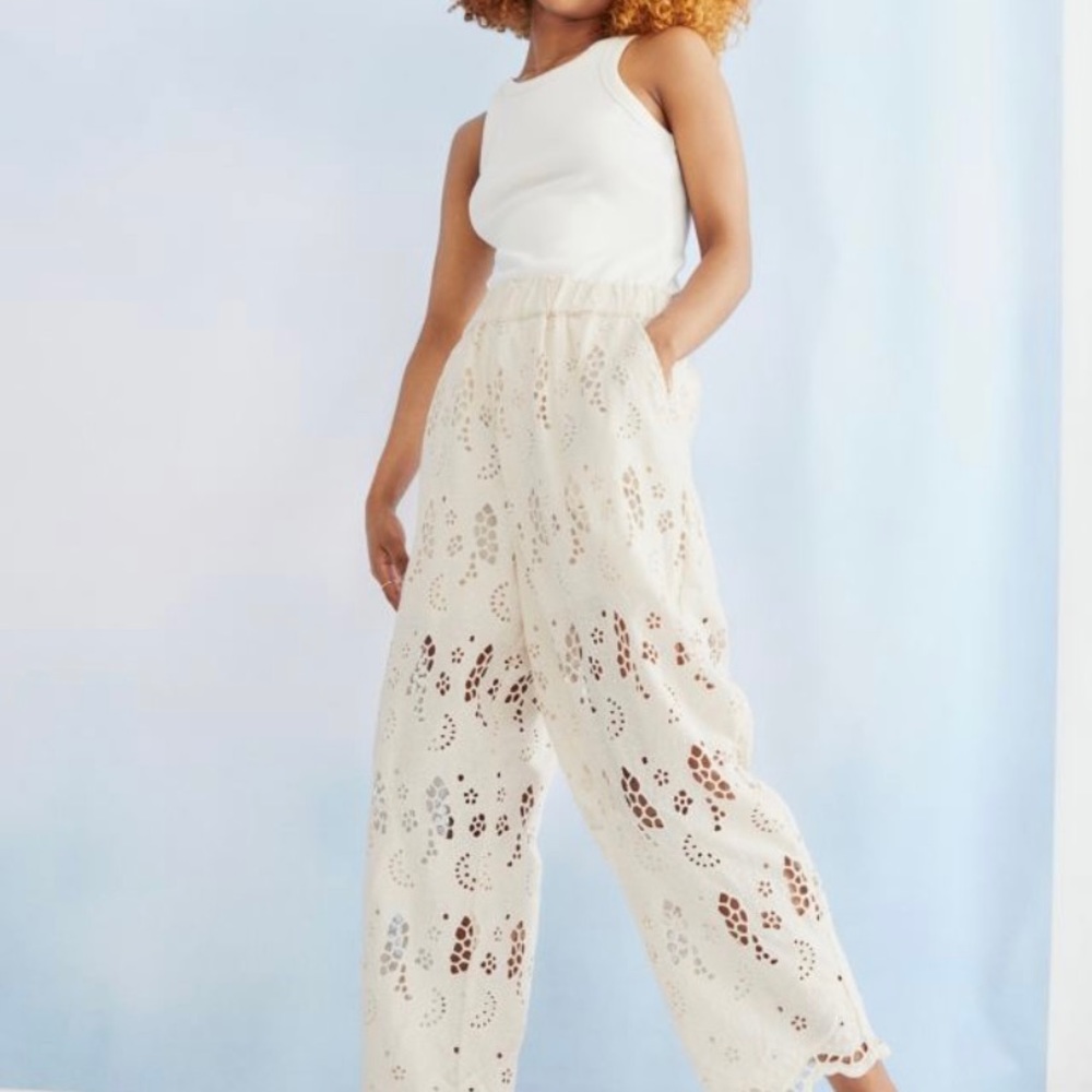 H&M eyelet embroidery pants Sz Small Sold Out